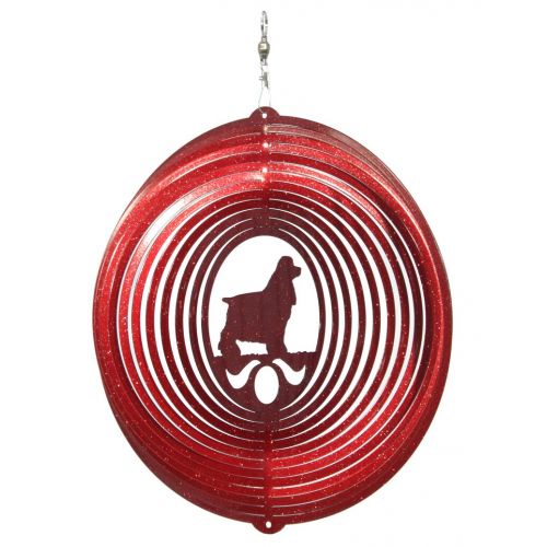  Swenproducts Cocker Spaniel Dog Circle Swirly Metal Wind Spinner