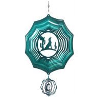Swenproducts Coyote w Cactus COMBO Swirly Metal Wind Spinner