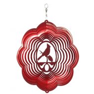 Swenproducts Cardinal Cloud Red Swirly Metal Wind Spinner