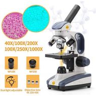 [아마존핫딜][아마존 핫딜] Swift SW200DL Compound Monocular Microscope with 40X-1000X Magnification, Dual Light, Precision Fine Focus, Wide-Field 25X Eyepiece, Carrying Handle, and Cordless Capability (Dual-