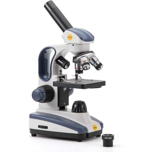  [아마존핫딜][아마존 핫딜] Swift SW200DL Compound Monocular Microscope with 40X-1000X Magnification, Dual Light, Precision Fine Focus, Wide-Field 25X Eyepiece, Carrying Handle, and Cordless Capability (Dual-