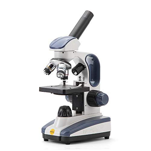  Swift Compound Monocular Microscope SW200DL with 40X-1000X Magnification, Dual Light, Precision Fine Focus, Wide-Field 25X Eyepiece and Cordless Capability for Student Beginner