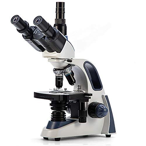  Swift SW380T 40X-2500X Magnification, Siedentopf Head, Research-Grade Trinocular Microscope Compound Lab with Wide-Field 10X/25X Eyepieces, Mechanical Stage, Ultra-Precise Focusing