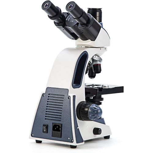  Swift SW380T 40X-2500X Magnification, Siedentopf Head, Research-Grade Trinocular Microscope Compound Lab with Wide-Field 10X/25X Eyepieces, Mechanical Stage, Ultra-Precise Focusing