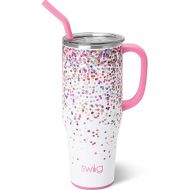 Swig Life 40oz Mega Mug, 40oz Tumbler with Handle and Straw, Extra Large Insulated Tumblers, Cup Holder Friendly Travel Mug, Stainless Steel 40 oz Tumbler, Reusable Insulated Water Bottle (Confetti)