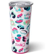 [아마존베스트]Swig Life 22oz Triple Insulated Stainless Steel Skinny Tumbler with Lid, Dishwasher Safe, Double Wall, and Vacuum Sealed Travel Coffee Tumbler in Party Animal Pattern (Multiple Pat