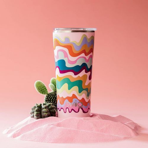  [아마존베스트]Swig Life 22oz Triple Insulated Stainless Steel Skinny Tumbler with Lid, Dishwasher Safe, Double Wall, and Vacuum Sealed Travel Coffee Tumbler in Party Animal Pattern (Multiple Pat