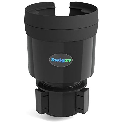  Swigzy Car Cup Holder Expander Adapter with Adjustable Base - Rubber Tabs Hold Most 32 - 40 oz Bottles and Large Cups