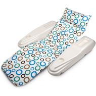 Swim Central 62 White and Blue Rio Sun Mod Dots Adjustable Floating Pool Chaise Lounge