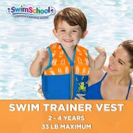 SwimSchool Swim Trainer Vest, Flex-Form, Adjustable Safety Strap, Easy on and Off, Small/Medium, Up to 33 lbs., Blue/Orange, 20 - 30 lb., Model:AZV15120SM