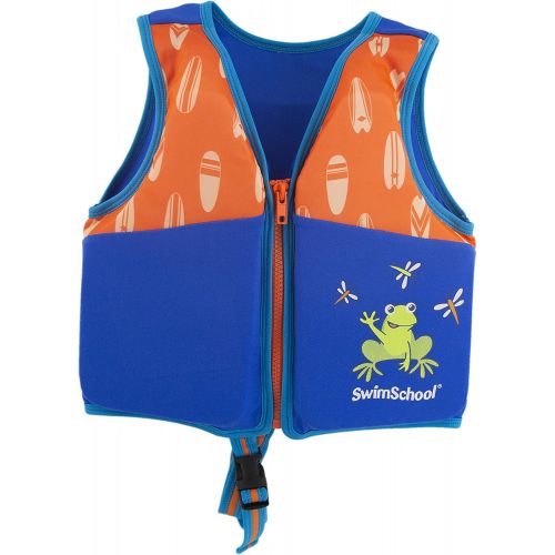  SwimSchool Swim Trainer Vest, Flex-Form, Adjustable Safety Strap, Easy on and Off, Small/Medium, Up to 33 lbs., Blue/Orange, 20 - 30 lb., Model:AZV15120SM