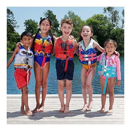 스윔웨이즈 SwimWays Disney Princess Swim Trainer Life Jacket, US Coast Guard Approved Life Vest Kids Swim Vest, Pool Floats & Life Jackets for Kids 33-55 lbs, Ariel