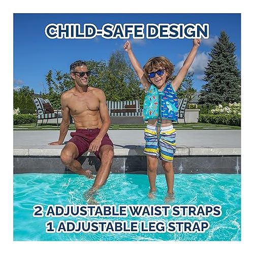 스윔웨이즈 SwimWays Swim Vest, Learn to Swim Personal Flotation Device for Swim Training, Pool Floats & Swimming Pool Accessories for Kids 2-4 Years, Shark