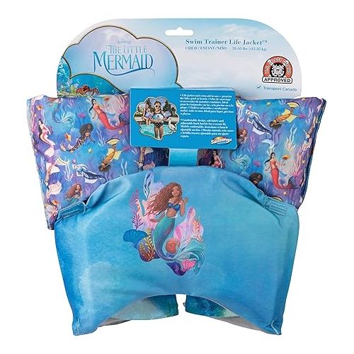 스윔웨이즈 SwimWays The Little Mermaid Swim Trainer, US Coast Guard Approved Life Vest Kids Swim Vest, Arm Floaties & Life Jackets for Kids 33-55 lbs