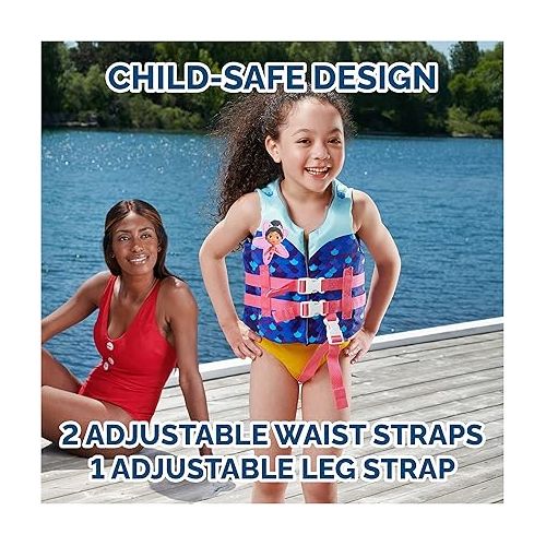 스윔웨이즈 SwimWays Gabby's Dollhouse Swim Trainer Life Jacket, US Coast Guard Approved Life Vest Kids Swim Vest, Pool Floats & Life Jackets for Kids 33-55 lbs, Gabby