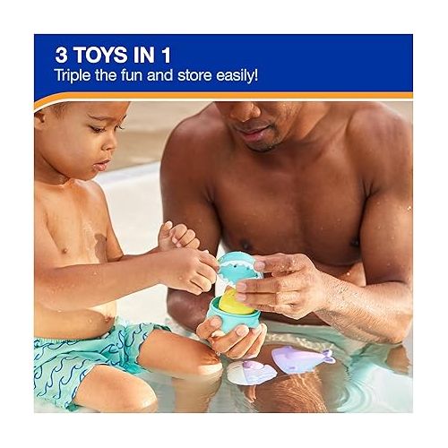 스윔웨이즈 SwimWays Nesting Fish Water Toy, Kids Pool Accessories & Swimming Pool Toys, 3-in-1 Fish-Themed Pool Toys for Kids Ages 3 & Up