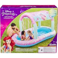 SwimWays Disney Princess Ariel Water Castle Deluxe Inflatable Pool, Above Ground Pool with Canopy and Fast Inflation for Kids Aged Aged 3 & Up