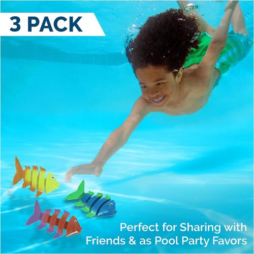 스윔웨이즈 SwimWays Fish Styx Pool Diving Toys - Sinking Fish-Shaped Swim Toys - Pack of 3
