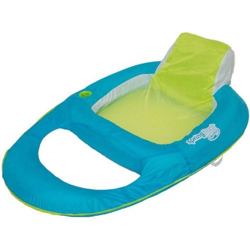 스윔웨이즈 SwimWays Spring Float Inflatable Recliner Pool Lounger, Aqua/Lime (4 Pack)