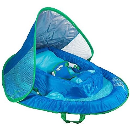 스윔웨이즈 SwimWays Infant Baby Spring Float with Adjustable Sun Canopy - Blue