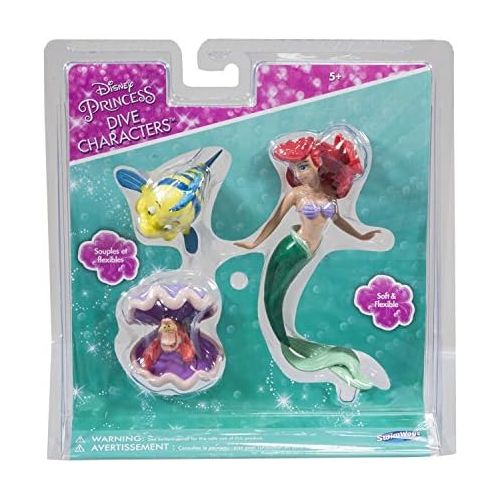 스윔웨이즈 SwimWays Little Mermaid Disney Dive Characters Kids Pool Toy Princess Ariel, Flounder, and Sebastian