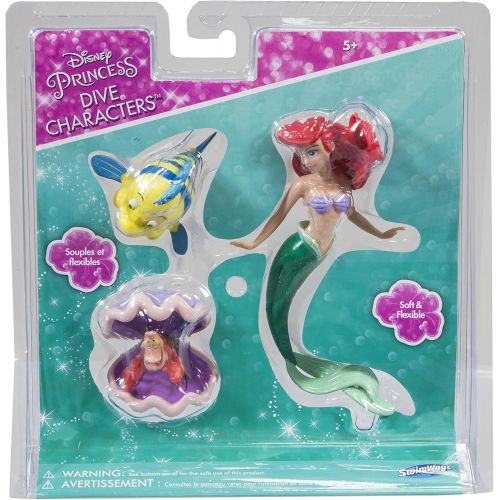 스윔웨이즈 SwimWays Little Mermaid Disney Dive Characters Kids Pool Toy Princess Ariel, Flounder, and Sebastian