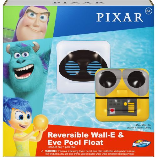 스윔웨이즈 SwimWays Disney Pixar 40 Oversized Inflatable Pool Float, Wall E & Eve