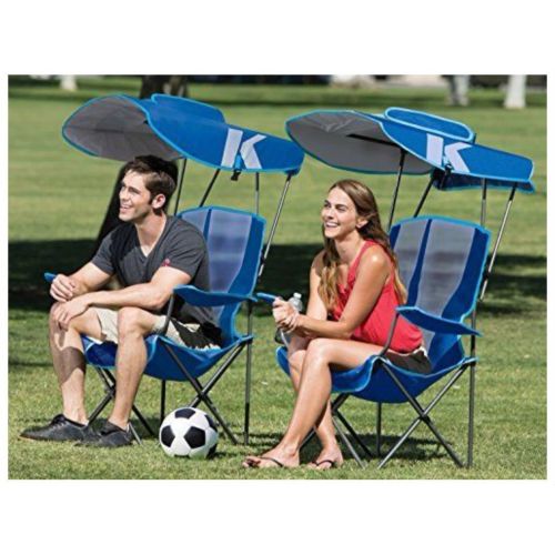 스윔웨이즈 SwimWays Beach Umbrella Chair Folding Canopy Cup Holder Picnic Seat Original Canopy Chair - Royal Blue New