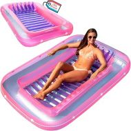 SWIMLINE Original Suntan Tub Series Classic Inflatable Tanning Float Floating Lounge | Personal Tan Pool Hybrid Lounger | Adjustable Pillow | Fill with Water | Reflective Tanning Design