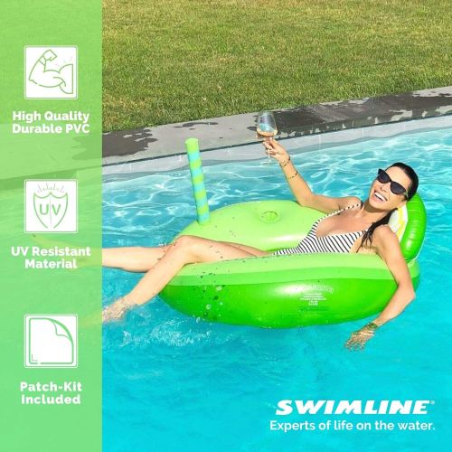  Swimline Margarita Ring Pool Inflatable Ride-On, Green