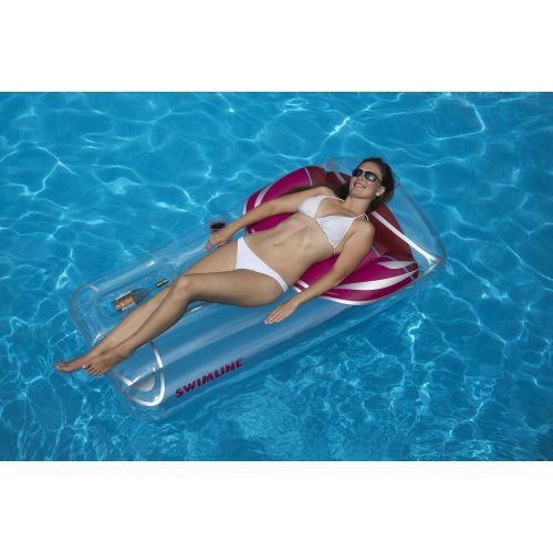  Swimline Glass of Red Float Pool Inflatable Ride-On, Clear/Red