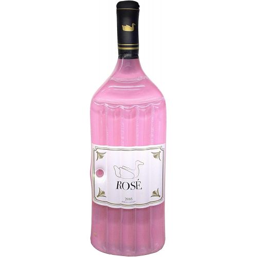  Swimline 90654 Inflatable Rose Wine Bottle Pool Float, One Size, Pink