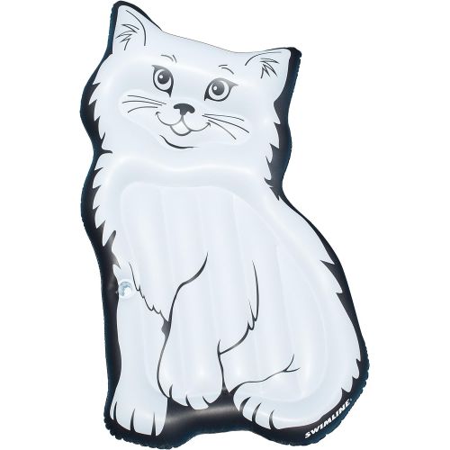  Swimline Purrrfect Kitty Mattress Pool Inflatable Ride-On, White