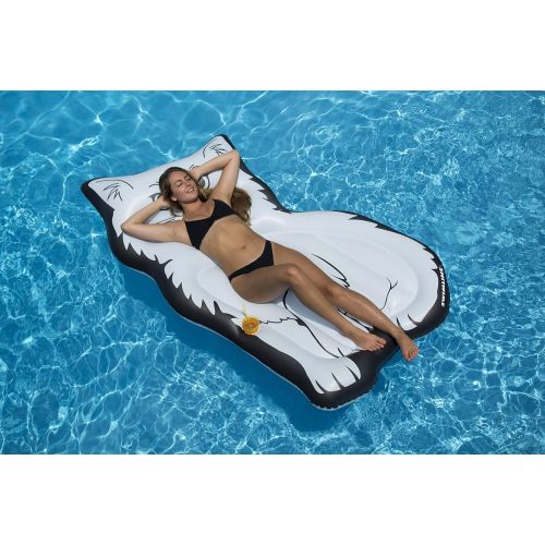  Swimline Purrrfect Kitty Mattress Pool Inflatable Ride-On, White