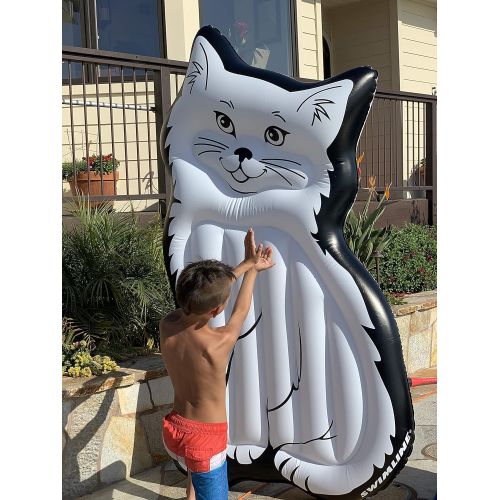  Swimline Purrrfect Kitty Mattress Pool Inflatable Ride-On, White