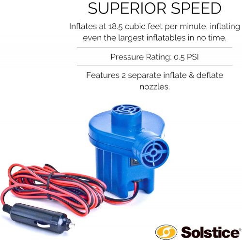  Swimline 12V Accessory Outlet Electric Pump for Inflatables