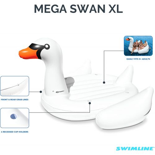  Solstice Giant 105 Inflatable Mega Swan Ride-On Float Raft Island