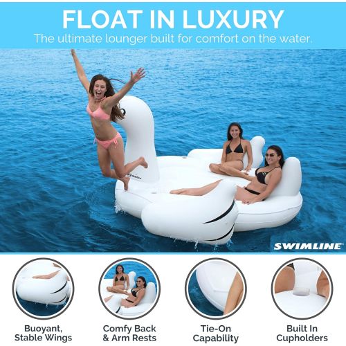  Solstice Giant 105 Inflatable Mega Swan Ride-On Float Raft Island