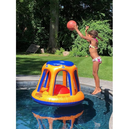  Swimline 90285 Giant Shootball Floating Pool Basketball Game, 1-Pack, Orange/Blue