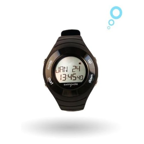  Swimovate Poolmate Heart Rate Monitor Lap Counter Watch, Black