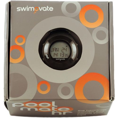  Swimovate Poolmate Heart Rate Monitor Lap Counter Watch, Black