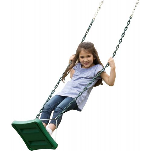  Swing-N-Slide NE 5041 Stand-Up Swing with 14 x 14 Swing Base and Coated Chains for Swing Set and Playset, Green