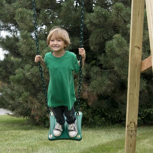  Swing-N-Slide NE 5041 Stand-Up Swing with 14 x 14 Swing Base and Coated Chains for Swing Set and Playset, Green