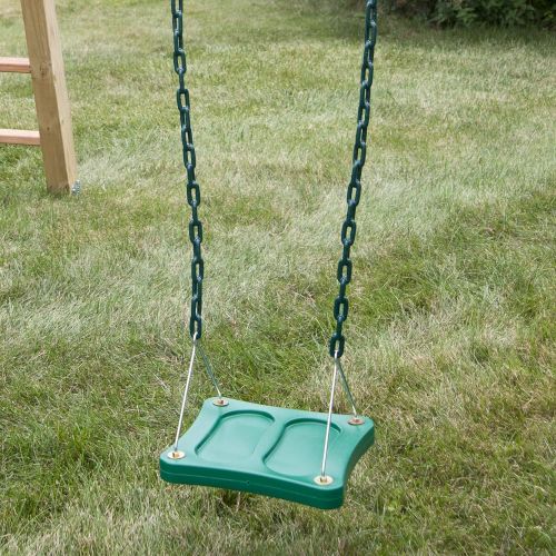  Swing-N-Slide NE 5041 Stand-Up Swing with 14 x 14 Swing Base and Coated Chains for Swing Set and Playset, Green
