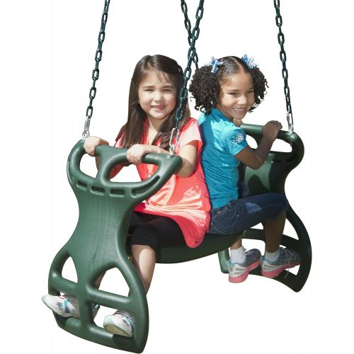  Swing-N-Slide PB 8272 Cedar Brook Play Set with Two Swings, Slide, Monkey Bars, Picnic Table and Glider, Green