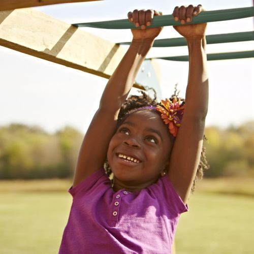  Swing-N-Slide PB 8272 Cedar Brook Play Set with Two Swings, Slide, Monkey Bars, Picnic Table and Glider, Green