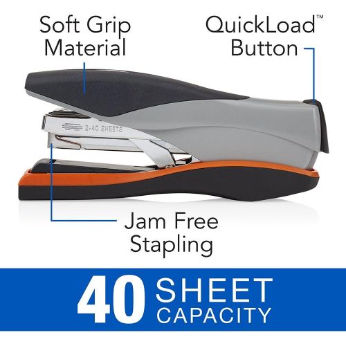  [아마존 핫딜] [아마존핫딜]Swingline Stapler, Optima 40, Full Strip Desktop Stapler, 40 Sheet Capacity, Low Force, Orange/Silver/Black (87845)