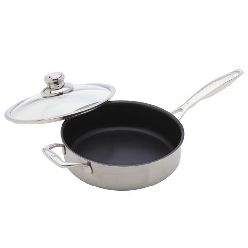  Swiss Diamond Nonstick Clad Saute Pan w Lid - 9.5 (24 cm), 3.1 QT. (3 L)