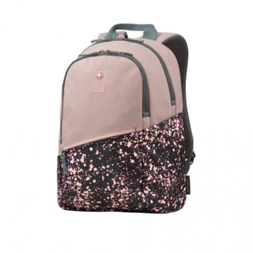  Swiss Gear Wenger Criso Backpack with 16 Laptop Pocket, Blush/Pink Paint Splatter