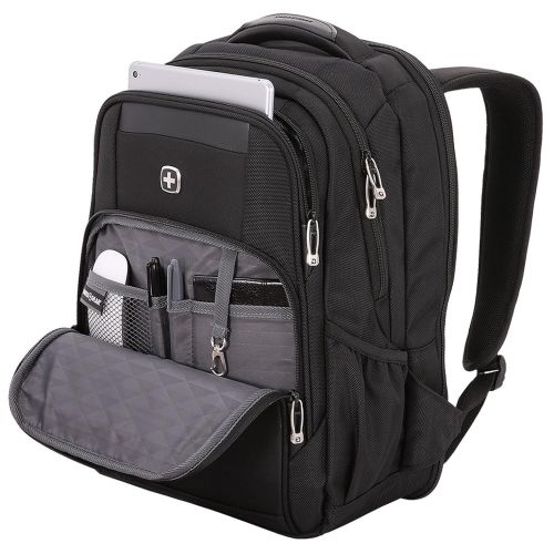  Swiss Gear SWISSGEAR 6392 ScanSmart Large Padded Laptop TSA Friendly Backpack - Black on Black